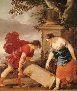 LA HIRE, Laurent de Theseus and Aethra (detail sg oil painting artist